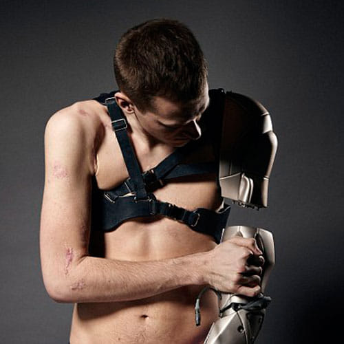 man with amazing arms including torch and charger