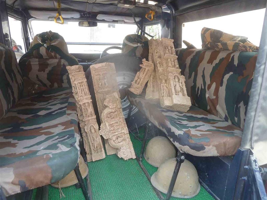 Ancient sculptures took police station