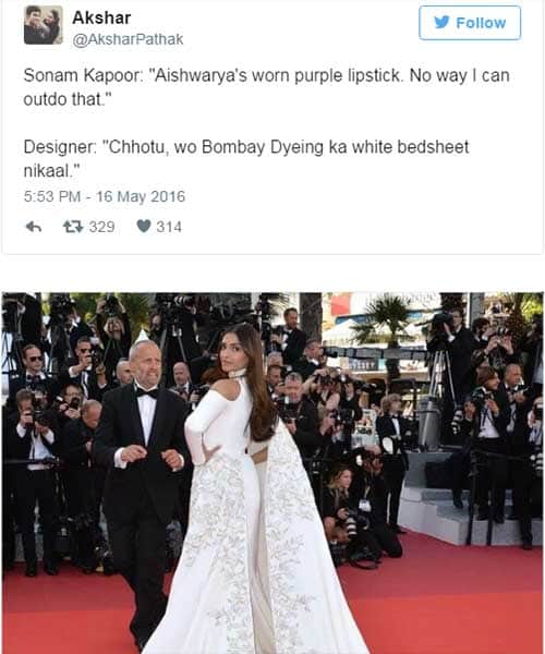 Sonam And Aishwarya trolled on twitter for cannes getup
