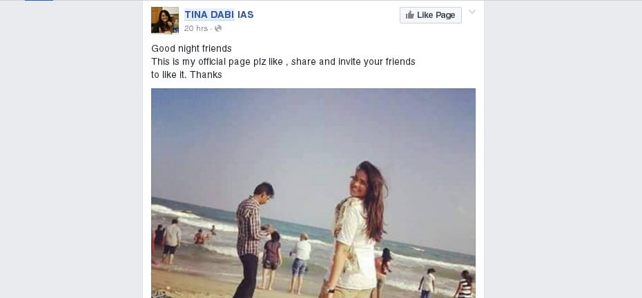 ias topper tina dabi distressed over fake facebook accounts of her, calls it creepy