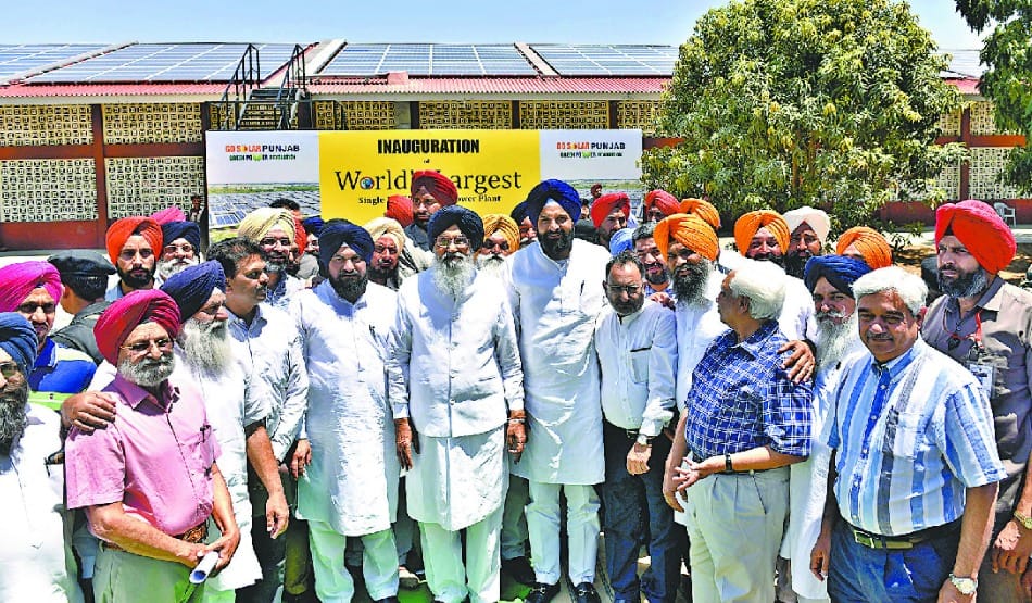 cm badal opening World's largest solar power plant in Beas 