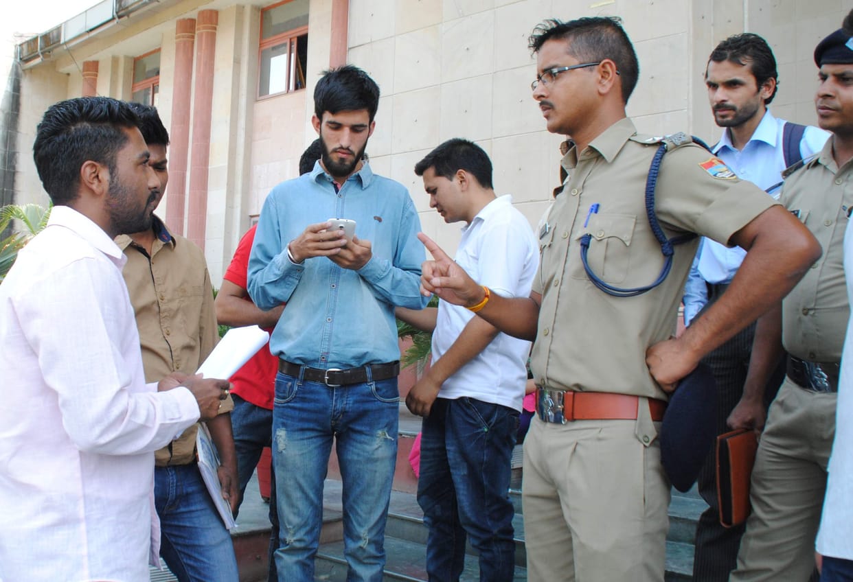 agitation in doon university on third day.