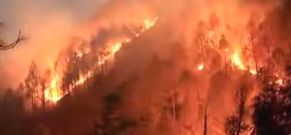 fire in himachal forest, employee residence got fire at dalhousie.