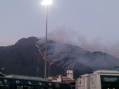 Major forest fire in Trikuta hills