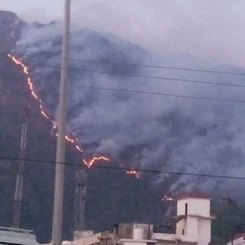 Trikuta hills fire extinguished