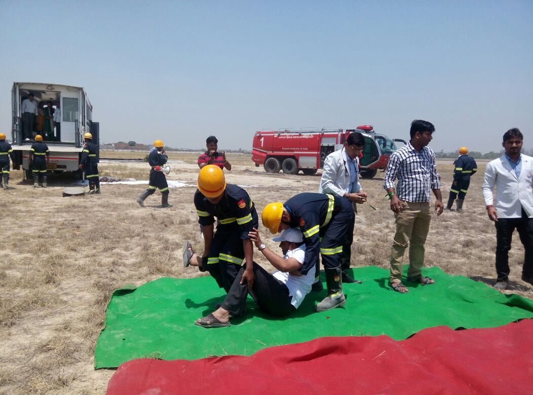 mock drill at amausi airport