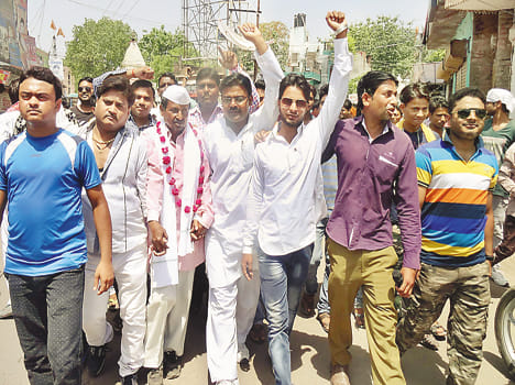 Rath moved resolutions to the district AIMIM out processions demanding workers.