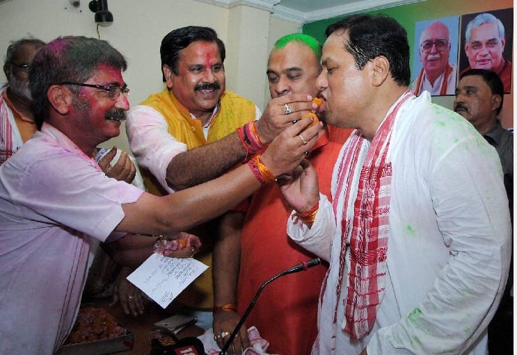 Bjp won in Assam, party workers celebrates