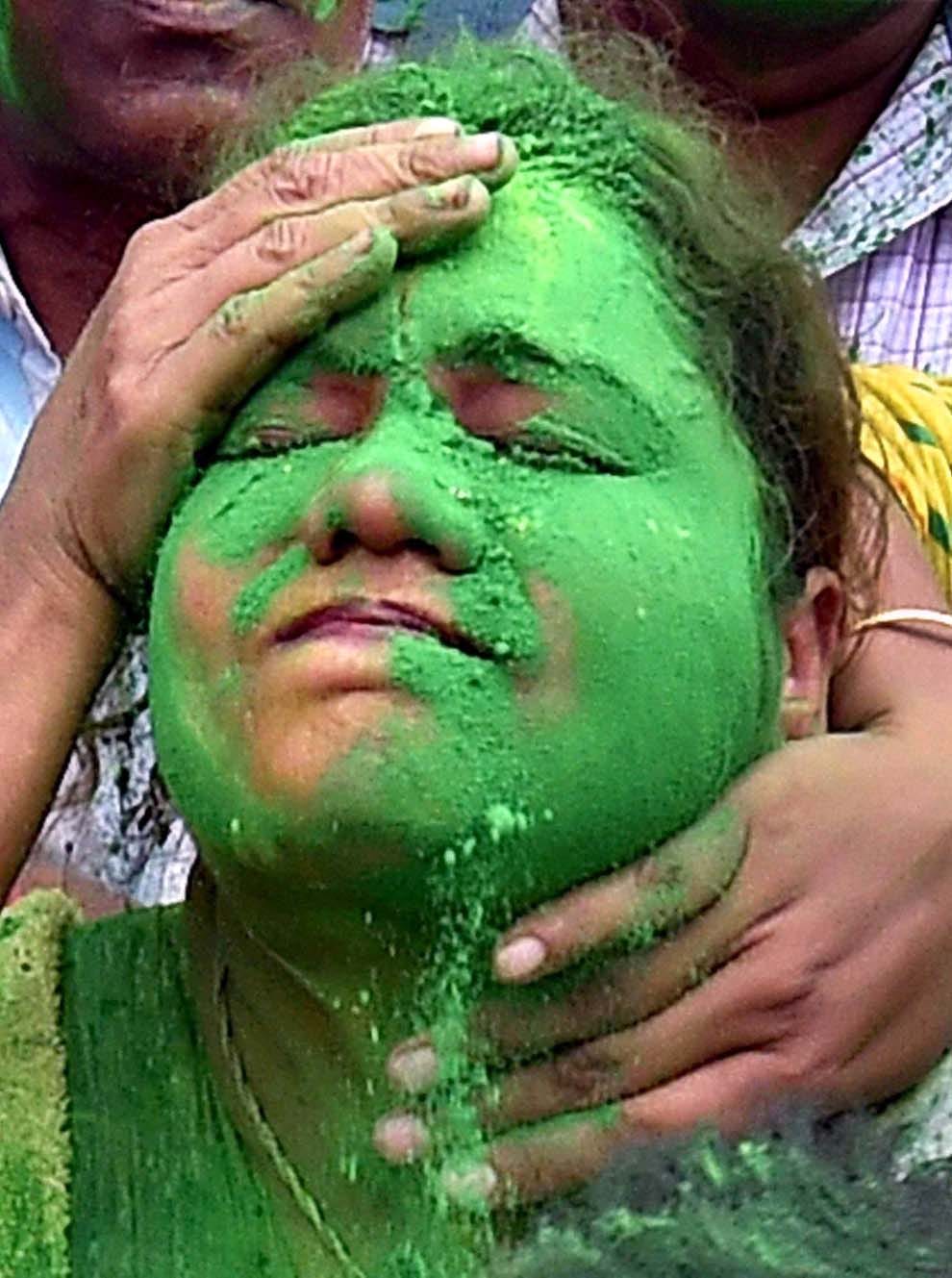 tmc and AIADMK supporters celibrate