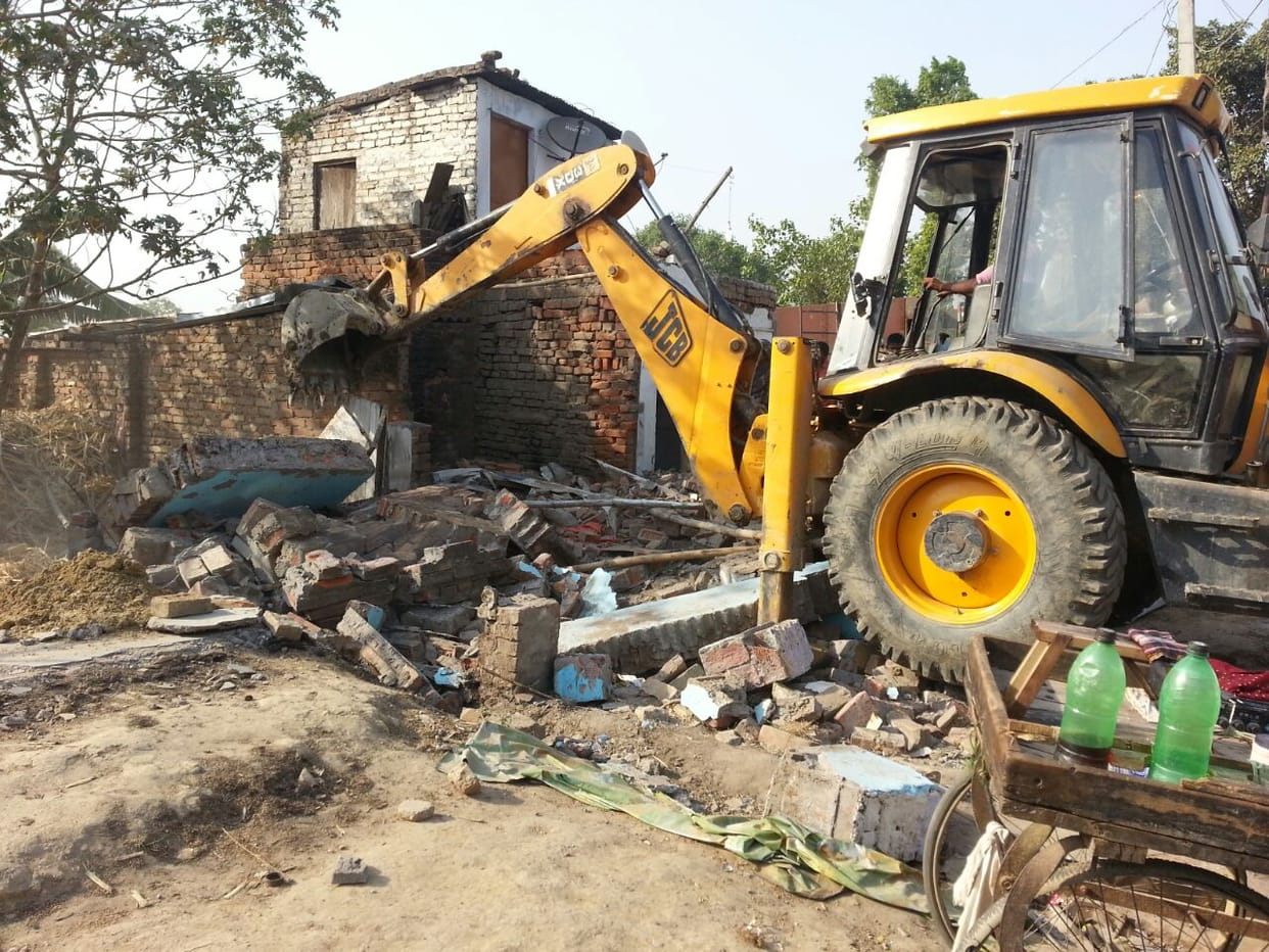 Half a dozen houses were demolished