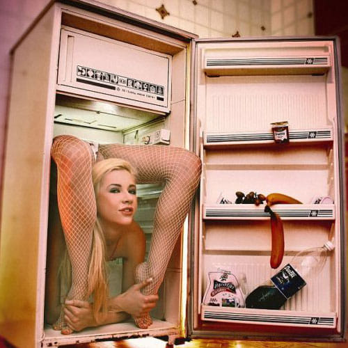 zlata can fit  herself in fridge