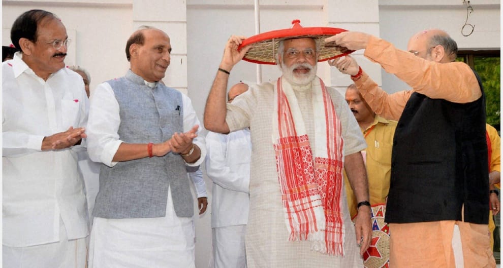 BJP's victory in Assam assembly, Modi says thanks at Delhi BJP office 