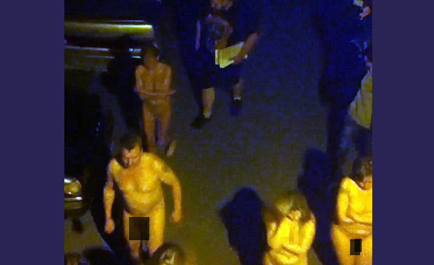 The ultimate walk of shame in the streets of St Petersburg after police raid a brothel