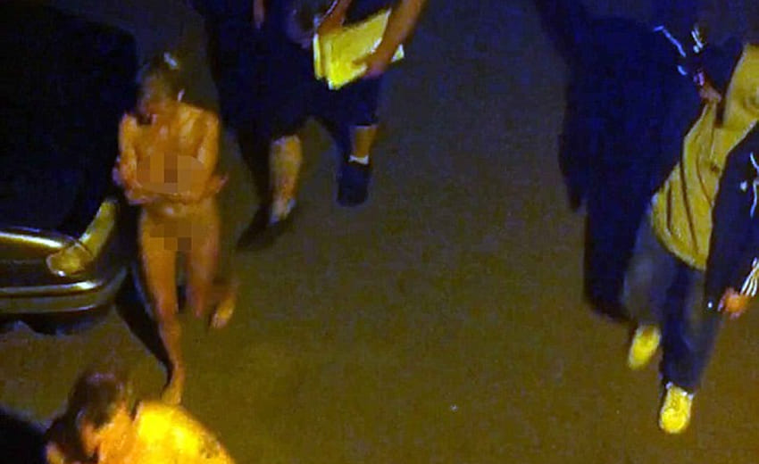 The ultimate walk of shame in the streets of St Petersburg after police raid a brothel