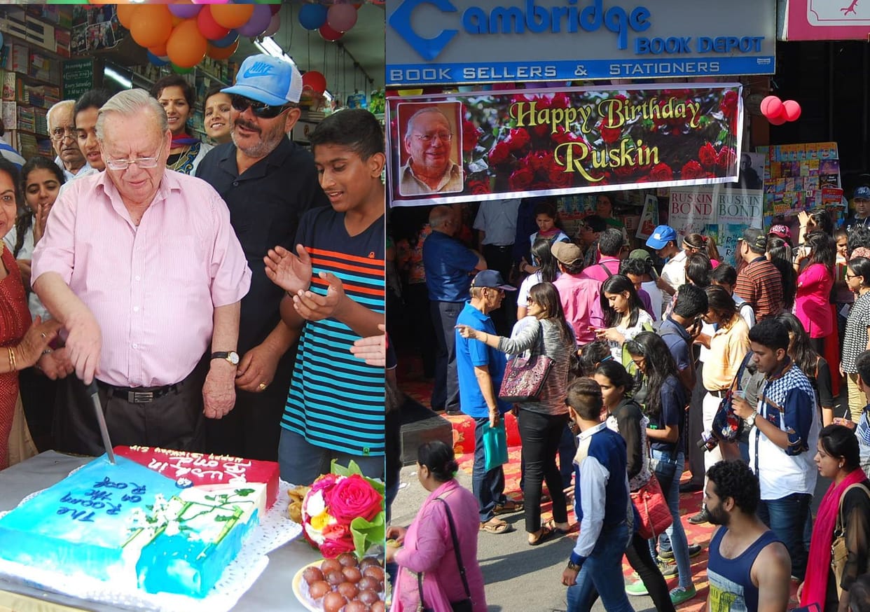 english writer ruskin bond celebrated birthday with children.