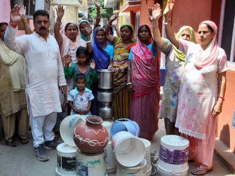 water problem, protest, pathankot