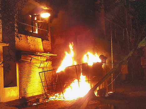 Picking flames burning transformer