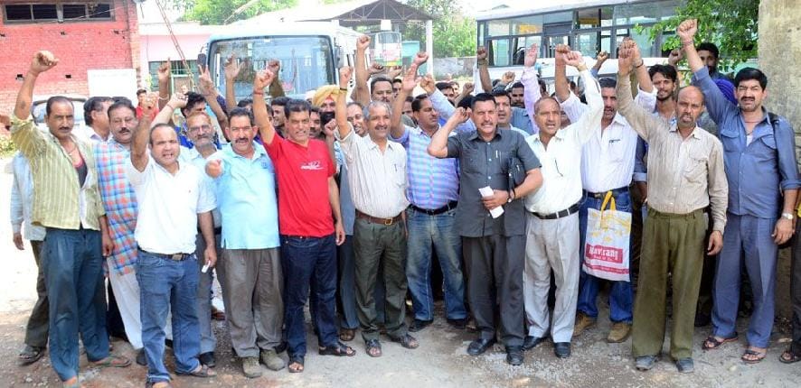 hrtc workers are in angry mood on demands