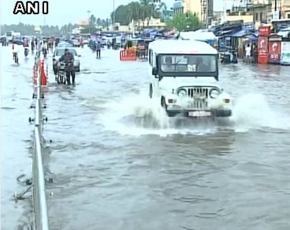 Water logging and storm in various parts of coastal area after heavy rains caused by cyclone Roanu