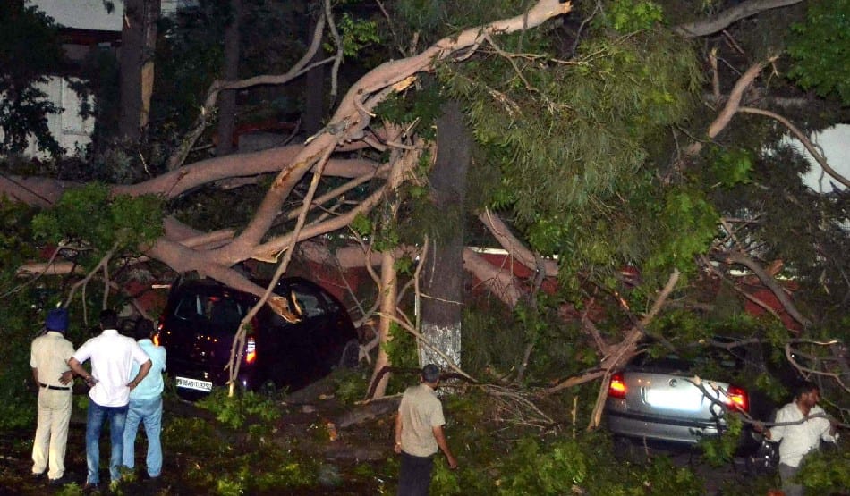 black out in chandigarh due to heavy Dust storms and rain