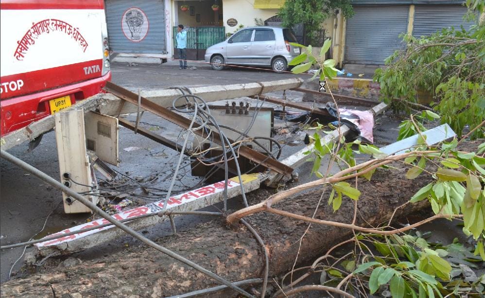 Demolished by the storm, power supply