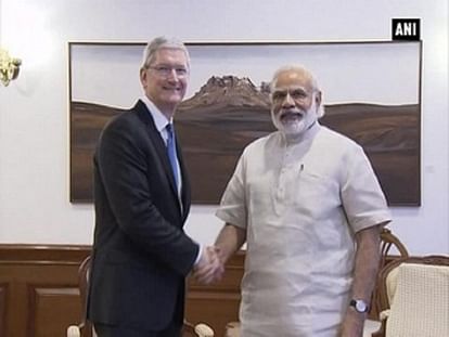 Apple CEO Tim Cook calls on PM Modi in New Delhi