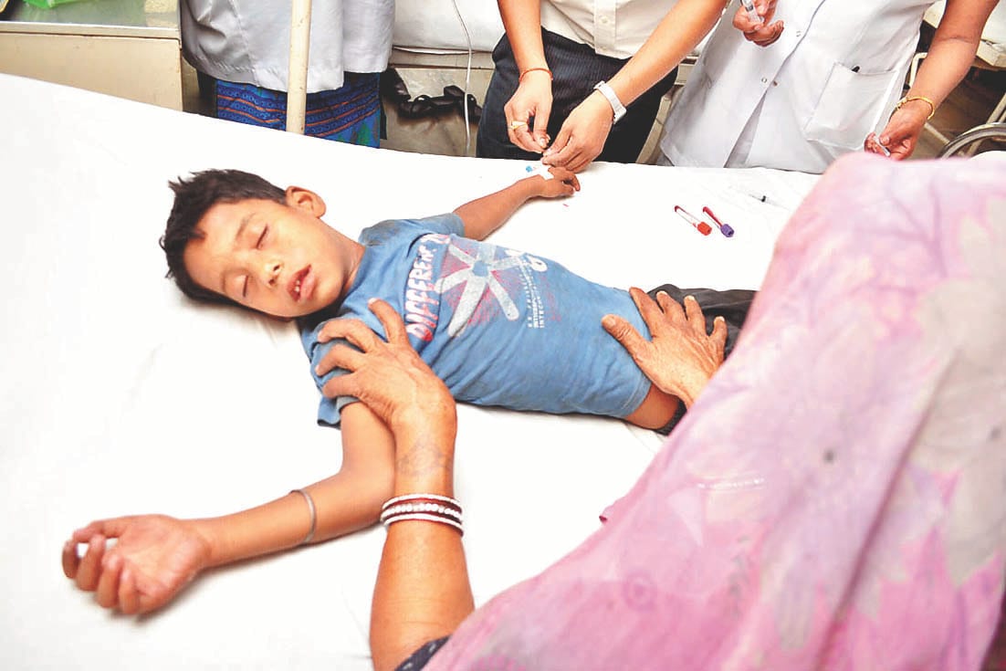Current child was playing in the park, hospitalized