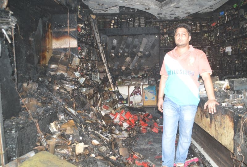 Electric short circuit burnt shop