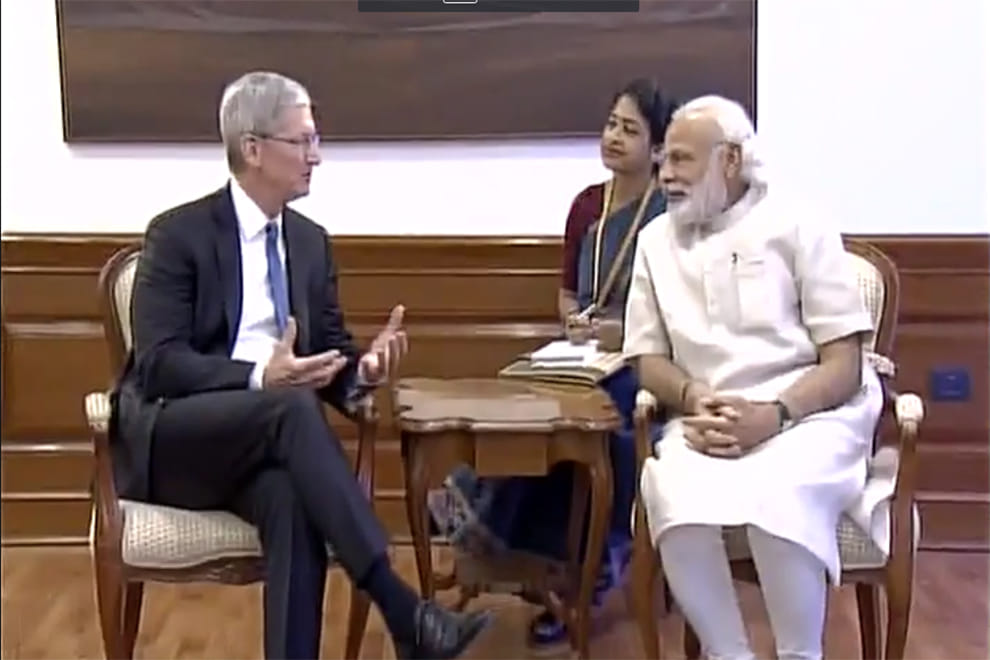 tim cook launched an updated version of narendra modi mobile app