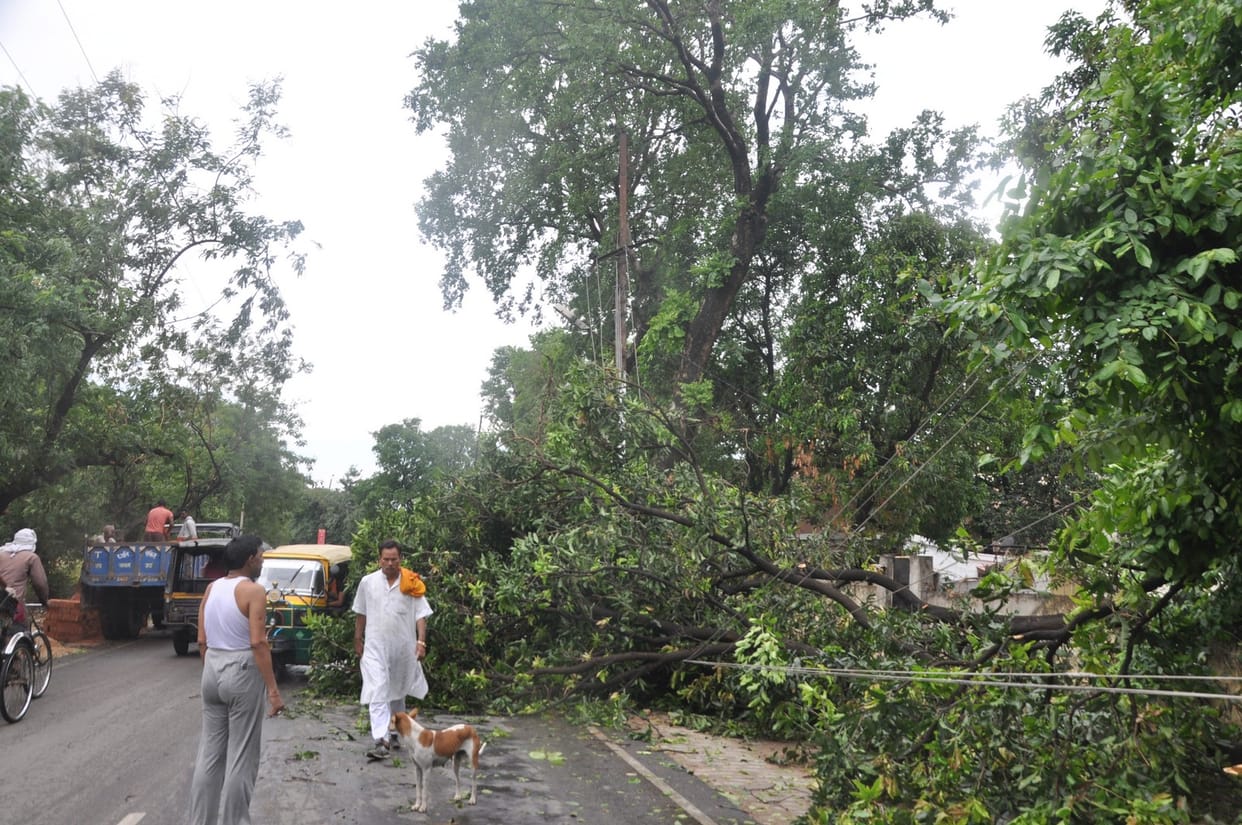 storm blow at the speed of 92 km
