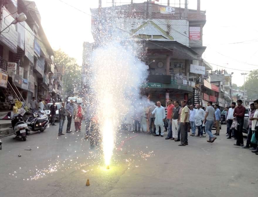 BJP workers celebrate Anurag's election as BCCI President