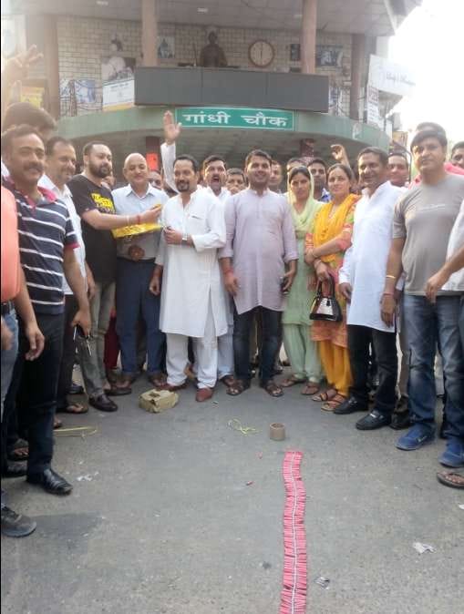 BJP workers celebrate Anurag's election as BCCI President