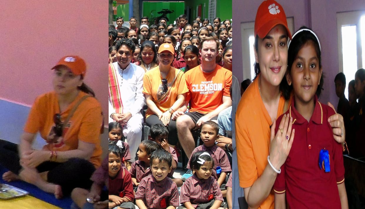 Bollywood actress preity zinta in rishikesh with husband.