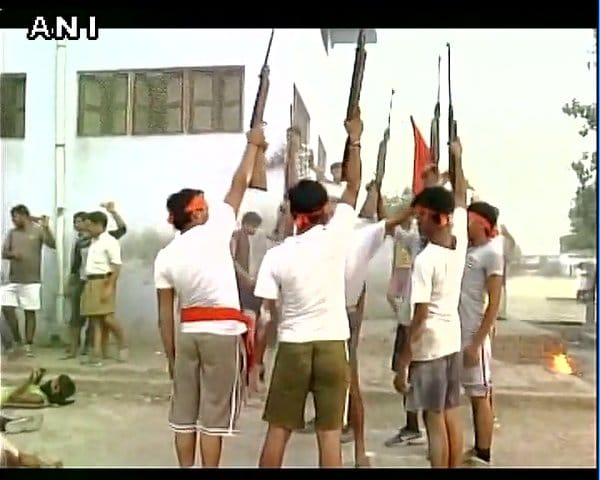 Bajrang dal organized annual self defence camp in ayodhya