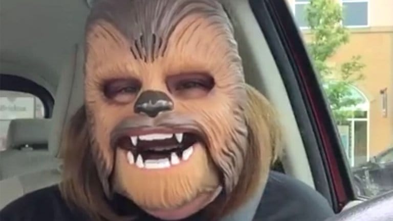  woman in chewbacca mask now most watched facebook video