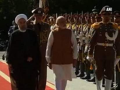 PM Modi accorded ceremonial welcome by President Hassan Rouhani