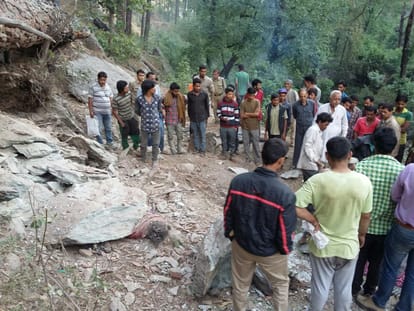 Thunder storm struck rock in chakrata