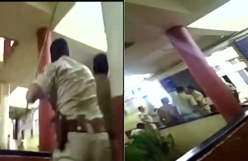 Couple thrashed mercilessly inside a Police Station