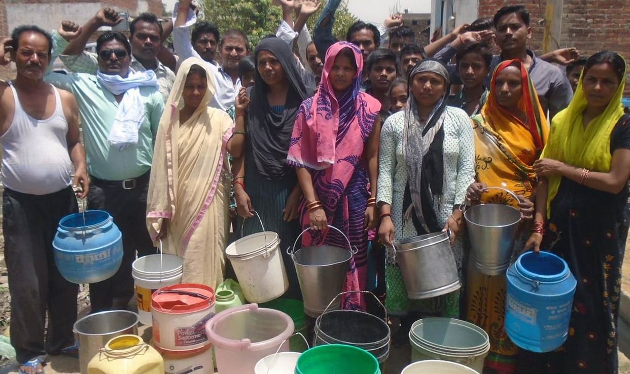Protest for Water in Brhmanagr