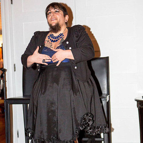 woman with fashionable beard