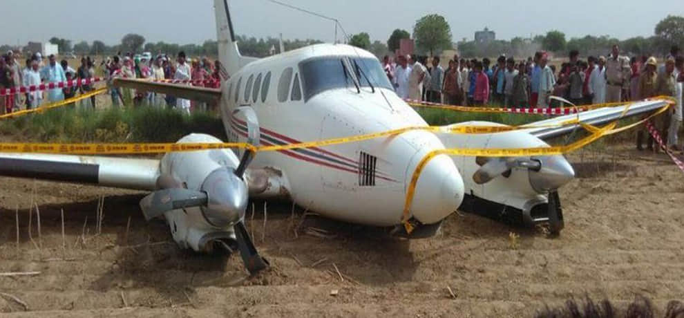 crash landing of air ambulance in a field of najafgarh, delhi