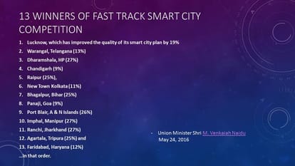 lucknow tops in fast track smart city compitition