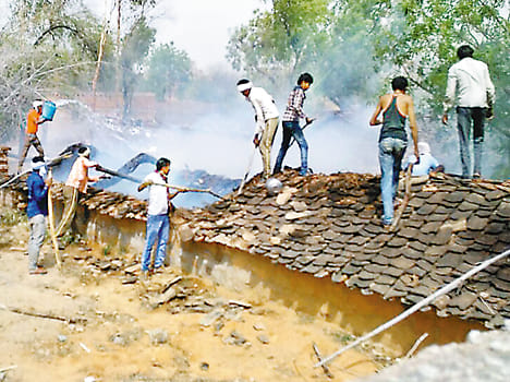 Of household goods in the house fire ashes