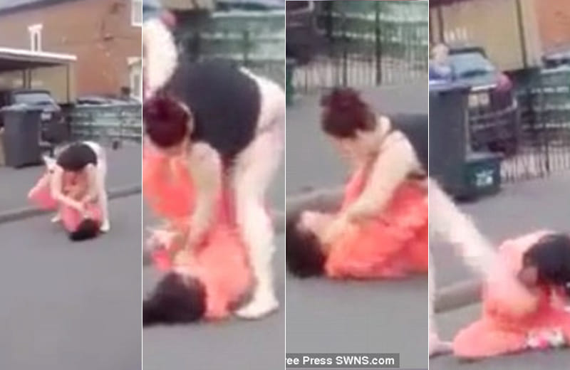 Shocking moment a vicious woman brutally beats up rival