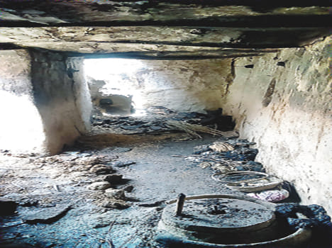 A fire destroyed three houses