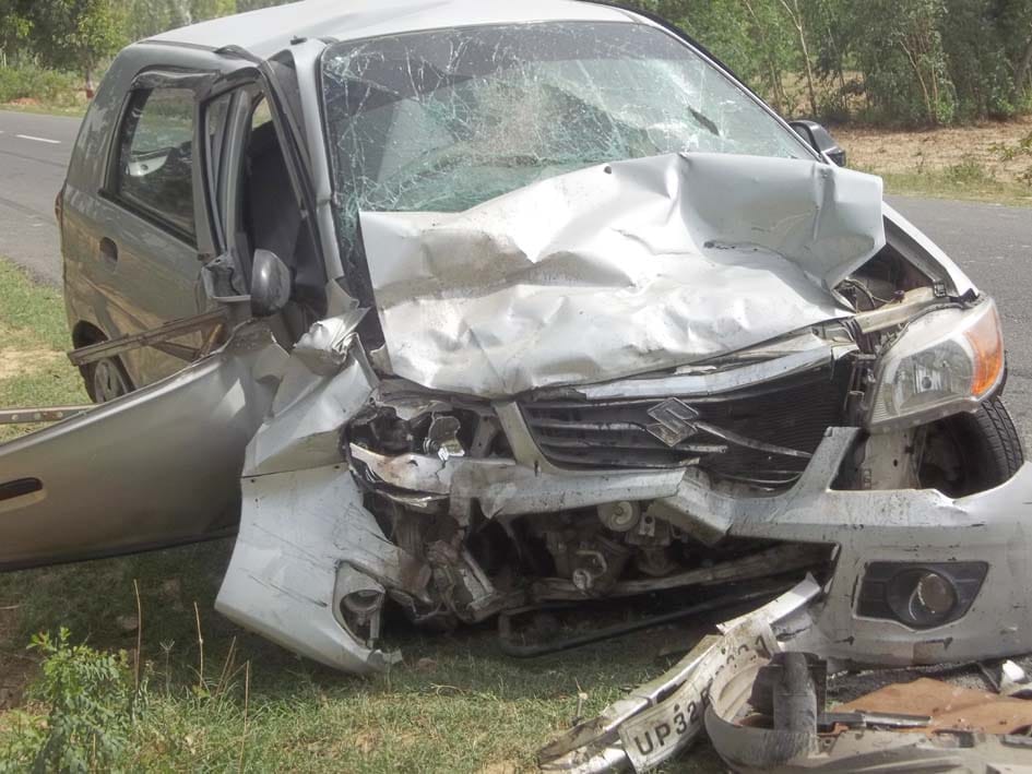 Four injured in car collision