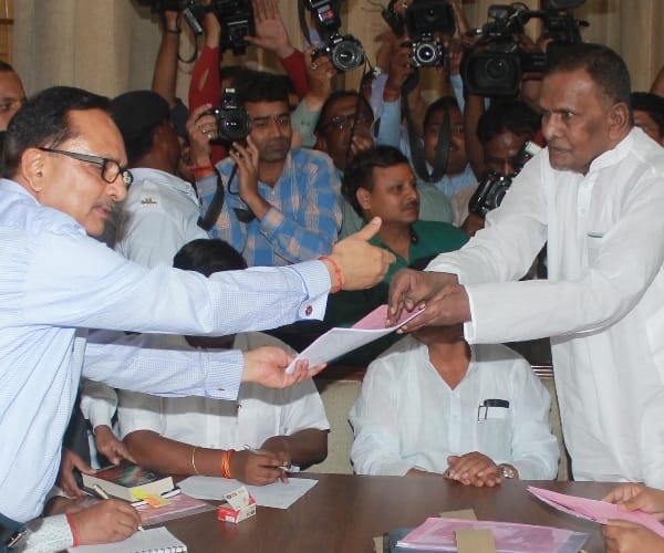 Amar Singh files nomination for Rajya Sabha.