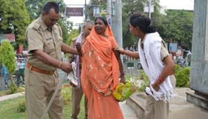 Woman upset by immolating