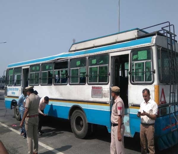 blast in haryana roadways bus on pipli chowk of kurukshetra
