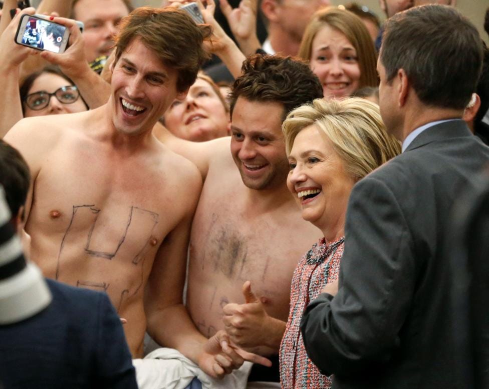 Shirtless for Clinton 